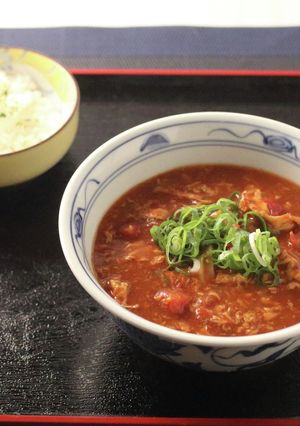 丸亀期間限定！　トマたまカレーうどん♪-レシピのメイン写真