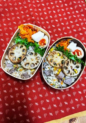 牛肉焼き飯弁当〜旦那さんと息子-レシピのメイン写真