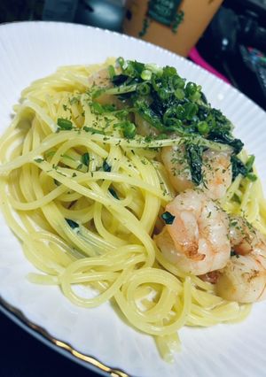エビとほうれん草のクリームパスタ-レシピのメイン写真