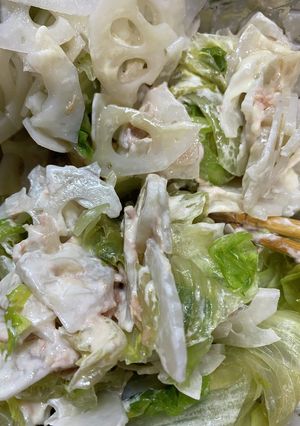 レンコンとレタスのシャキシャキサラダ-レシピのメイン写真