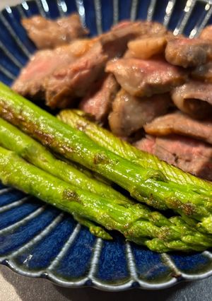 夏野菜！芯まで柔らかアスパラの丸ごと焼き-レシピのメイン写真