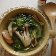 豆苗とウインナーのスープ♪