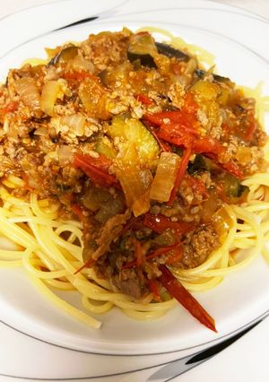 簡単！ズボラ！ミートソースパスタ-レシピのメイン写真