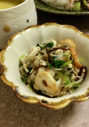 三つ葉、えのきだけ、ちくわの炒め-レシピのメイン写真