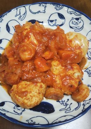 トマト煮込み鶏ハンバーグ-レシピのメイン写真