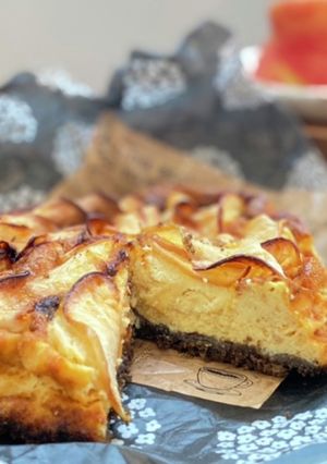 粉豆腐でバスク風　りんごヨーグルトケーキ-レシピのメイン写真