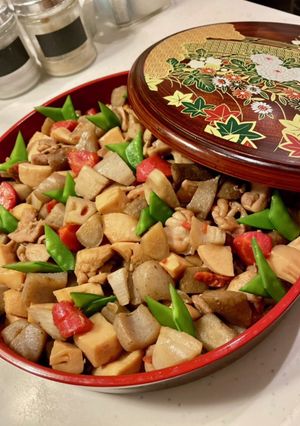 おつまみやおせちにも♡胡麻油香るいり鶏-レシピのメイン写真