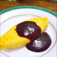 ふわふわプレーンオムレツに赤ワインソース