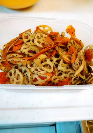 レンコンにんじん舞茸のきんぴら・お酢入り-レシピのメイン写真