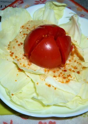 トマト＆キャベツのにんにくマヨわさび味-レシピのメイン写真