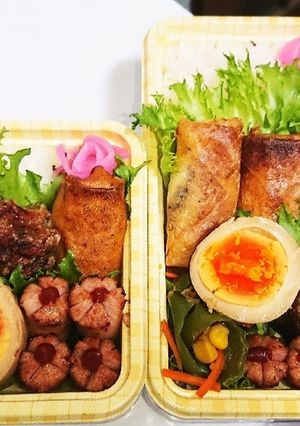 【夫婦弁当126】春巻と唐揚げとピーマン-レシピのメイン写真