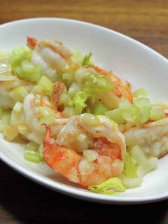 海老とセロリのにんにく炒め-レシピのメイン写真
