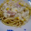 ベーコンとコーンのクリームパスタ