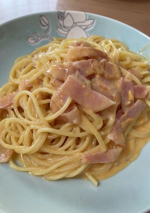 簡単、シンプルカルボナーラ。塩分控えめ。-レシピのメイン写真