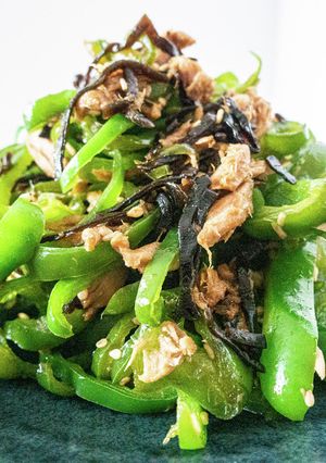 大量消費！ピーマンとツナの塩昆布炒め-レシピのメイン写真