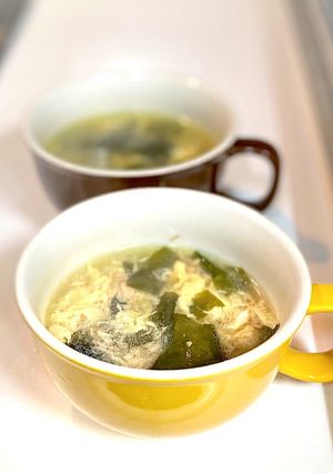ツナ缶と乾燥わかめのコンソメ卵スープ-レシピのメイン写真