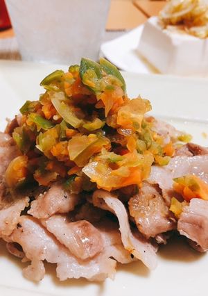 【ガッツリ系】豚バラと野菜ソース和え-レシピのメイン写真