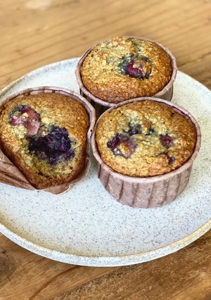 オートミールのveganベリーマフィン-レシピのメイン写真