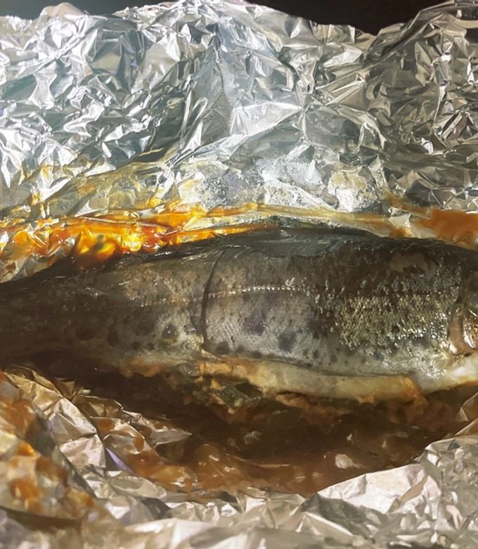 ニジマスのニラ味噌ホイル焼き-レシピのメイン写真