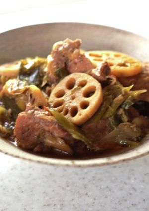 豚肩ロースとれんこんの韓国風煮込み-レシピのメイン写真