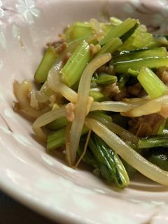 小松菜ともやしとひき肉炒め-レシピのメイン写真