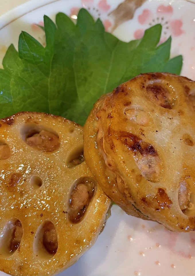 蓮根の梅しそ挟み焼き-レシピのメイン写真
