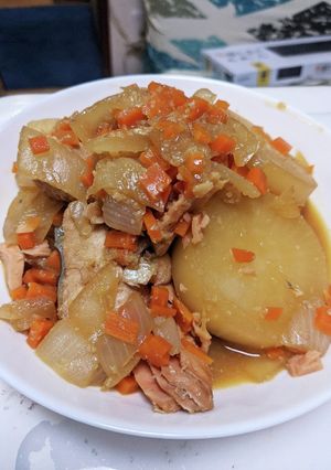 大根と鮭の煮物(QC、残り物レシピ)-レシピのメイン写真