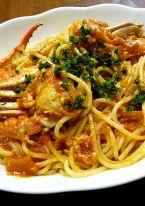 ワタリガニのトマトクリームパスタ♪-レシピのメイン写真