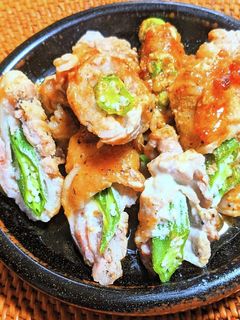 オクラのチーズ肉巻き柚子胡椒ポン酢炒め-レシピのメイン写真