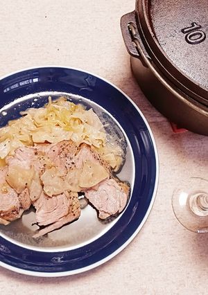 ダッチオーブンで豚肩ロースの蒸し煮-レシピのメイン写真
