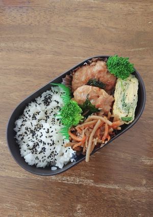 JK☆照り焼き和風ハンバーグ弁当♪-レシピのメイン写真