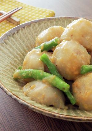 ほっこり♪里芋といんげんのみそ煮-レシピのメイン写真