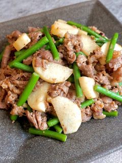 牛肉と長芋の甘辛味噌炒め-レシピのメイン写真