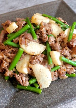 牛肉と長芋の甘辛味噌炒め-レシピのメイン写真