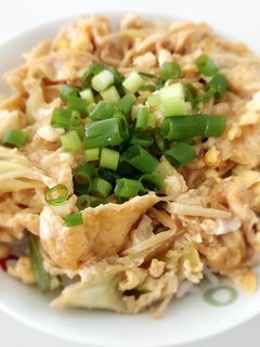 簡単!栄養満点!油揚げの卵とじ丼-レシピのメイン写真