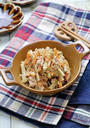 常備菜に！ごぼうとにんじんのツナマヨ和え-レシピのメイン写真