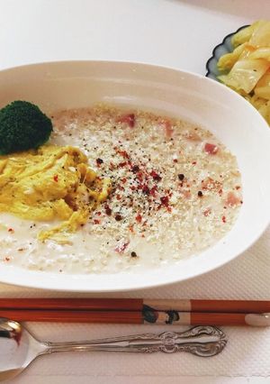 もち麦ち〜ずリゾットとやさしいオムレツ-レシピのメイン写真