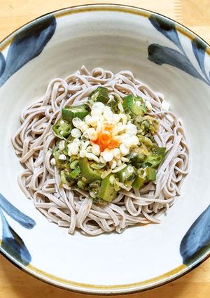 オクラとネギの中華風ブッカケ蕎麦-レシピのメイン写真