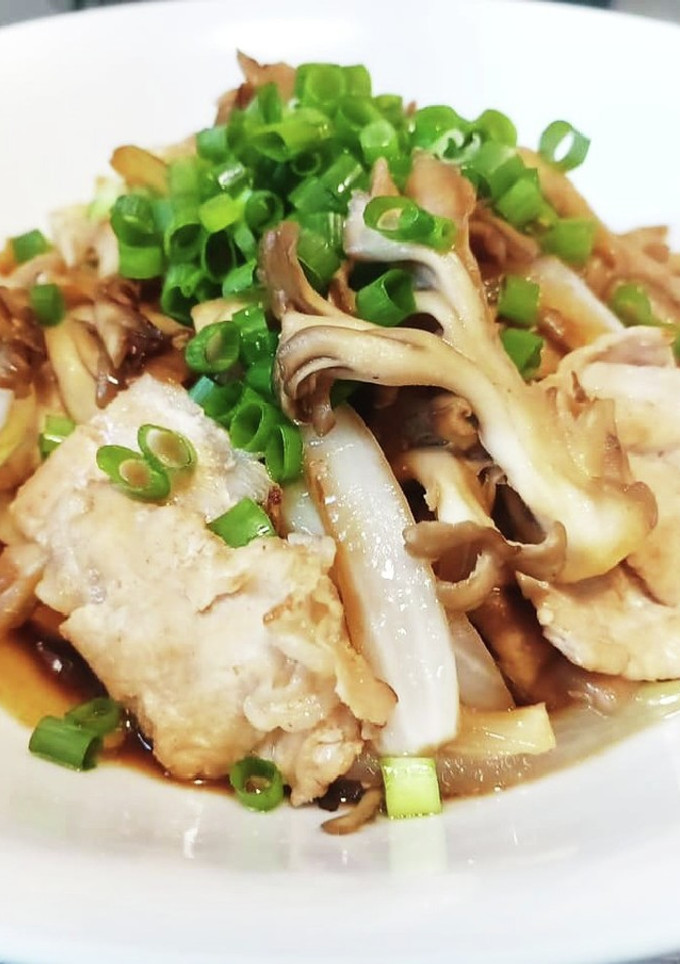 超簡単！豚と玉ねぎとエリンギの煮込み焼き-レシピのメイン写真