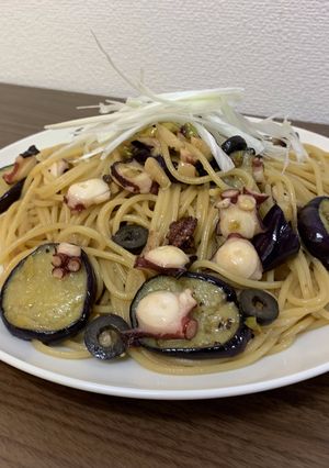 ナスとタコのバター醤油パスタ-レシピのメイン写真