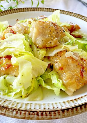 鶏もも肉とキャベツのにんにくいため-レシピのメイン写真