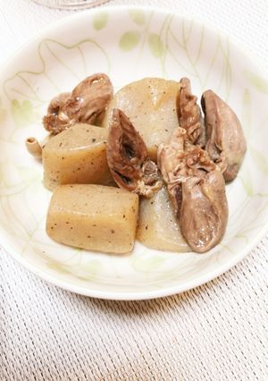 鷄心臓とこんにゃくの煮物-レシピのメイン写真