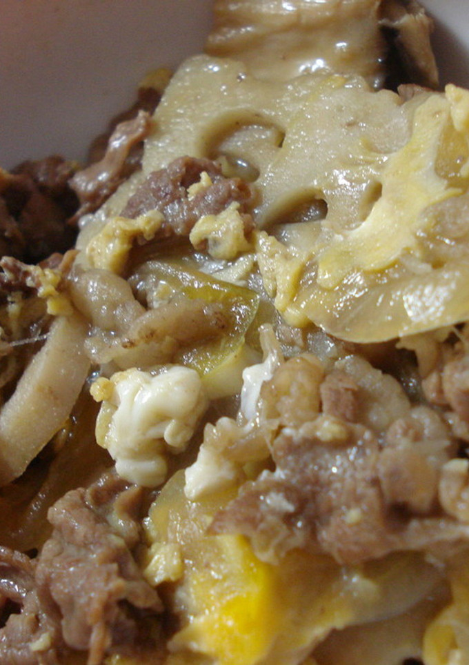 牛肉とれんこんの卵とじ♪-レシピのメイン写真