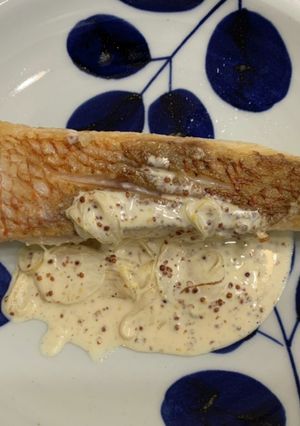 美味！鯛のソテー　w/マスタードソース-レシピのメイン写真