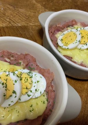 紫ジャガイモのチーたまグラタン-レシピのメイン写真