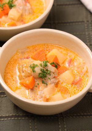 にんじんと鶏肉のクリームミネストローネ-レシピのメイン写真