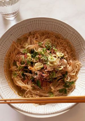 超簡単　エスニックぶっかけそうめん（温）-レシピのメイン写真