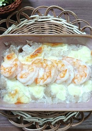 小麦粉バター不要♪山芋とエビのグラタン風-レシピのメイン写真