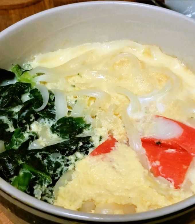 簡単☆レンチン小田巻蒸し（うどん茶碗蒸し-レシピのメイン写真