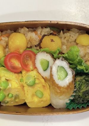 栗ご飯弁当-レシピのメイン写真